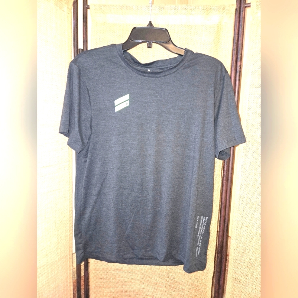 Unisex Hurley Charcoal Positive Words Graphic Print Short Sleeve Tee Size Small